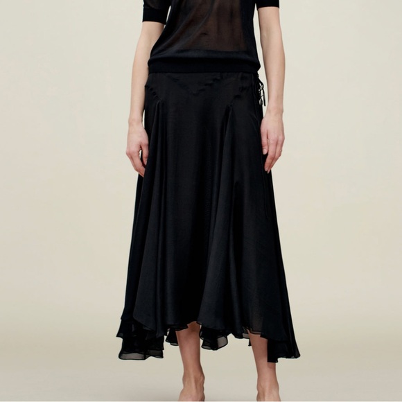 Kallmeyer Alyse Gusset Skirt in Black Silk Chiffon - Picture 1 of 9
